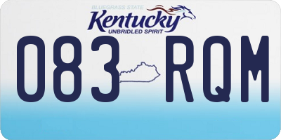 KY license plate 083RQM