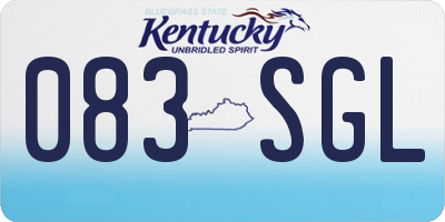 KY license plate 083SGL