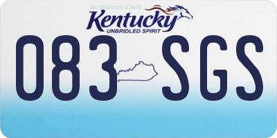 KY license plate 083SGS