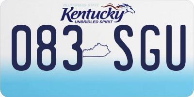 KY license plate 083SGU
