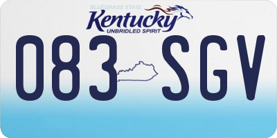 KY license plate 083SGV