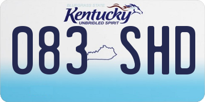 KY license plate 083SHD