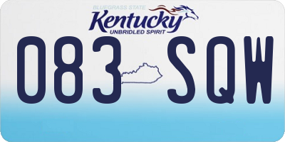 KY license plate 083SQW