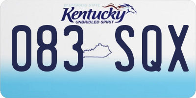 KY license plate 083SQX