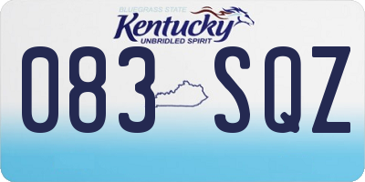 KY license plate 083SQZ