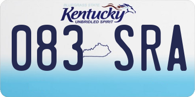 KY license plate 083SRA