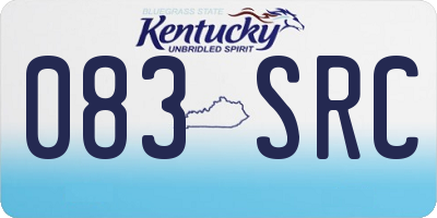 KY license plate 083SRC