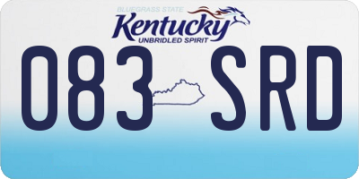 KY license plate 083SRD