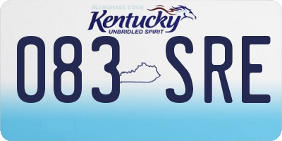 KY license plate 083SRE