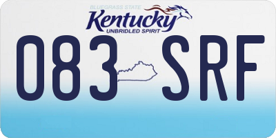 KY license plate 083SRF