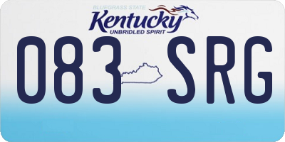 KY license plate 083SRG