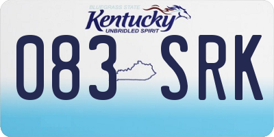 KY license plate 083SRK