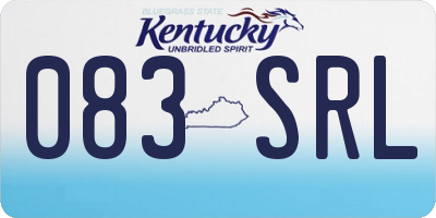 KY license plate 083SRL