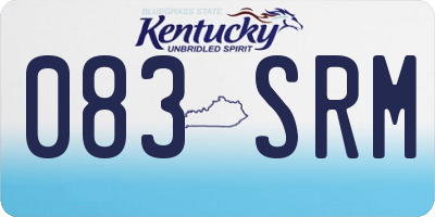 KY license plate 083SRM