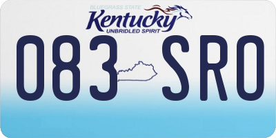 KY license plate 083SRO