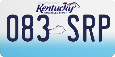 KY license plate 083SRP