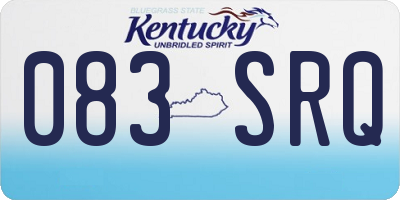 KY license plate 083SRQ