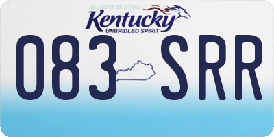 KY license plate 083SRR