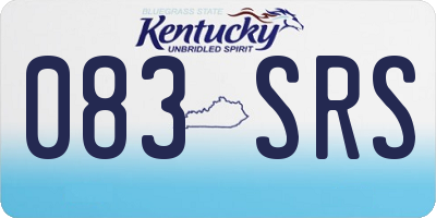 KY license plate 083SRS