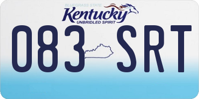 KY license plate 083SRT