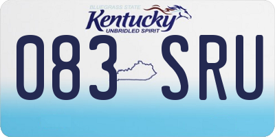 KY license plate 083SRU
