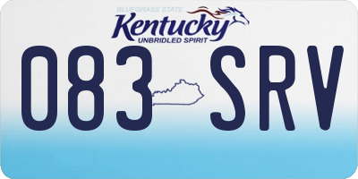 KY license plate 083SRV