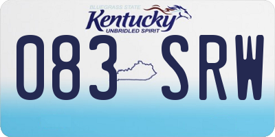 KY license plate 083SRW