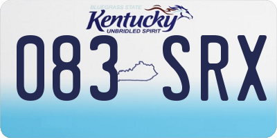 KY license plate 083SRX