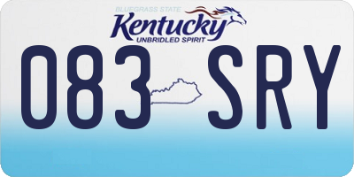 KY license plate 083SRY