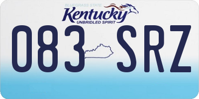 KY license plate 083SRZ