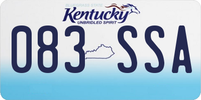 KY license plate 083SSA