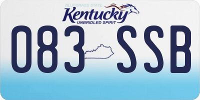 KY license plate 083SSB