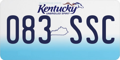 KY license plate 083SSC