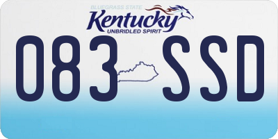 KY license plate 083SSD