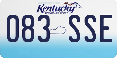 KY license plate 083SSE
