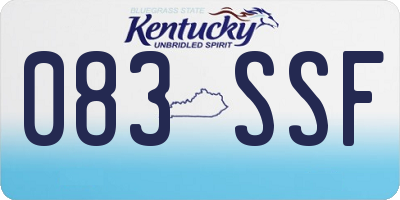 KY license plate 083SSF