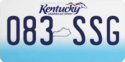 KY license plate 083SSG