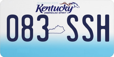 KY license plate 083SSH