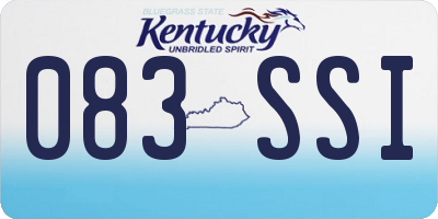 KY license plate 083SSI