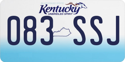KY license plate 083SSJ
