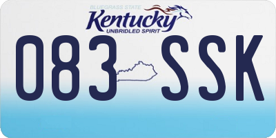 KY license plate 083SSK