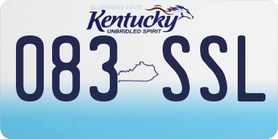 KY license plate 083SSL