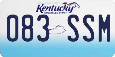 KY license plate 083SSM