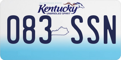 KY license plate 083SSN