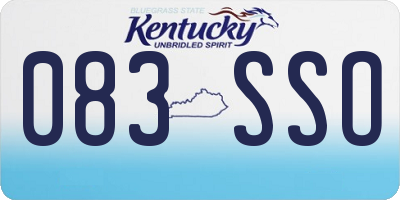 KY license plate 083SSO