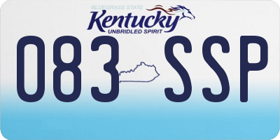KY license plate 083SSP