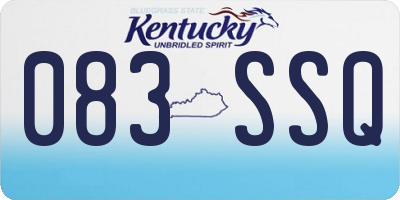 KY license plate 083SSQ