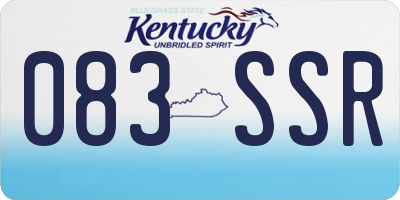 KY license plate 083SSR