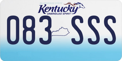 KY license plate 083SSS