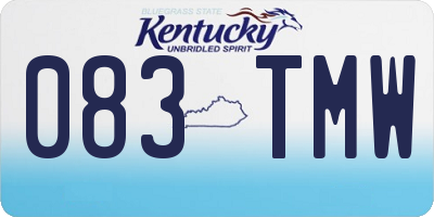 KY license plate 083TMW